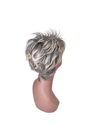 HairYouGo Gray Mix Short Shaggy Layered Fluffy Synthetic Party Hair 13cm Cosplay Cos Wigs High Temperature Fiber Wig