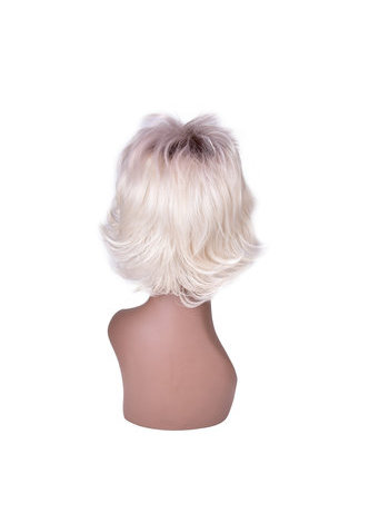 HairYouGo Ombre коричневый  To Блонд 13cm Синтетический  термостойкие Волокна женский короткие прямые Gray Mixed ламинарныйженский косплей парик