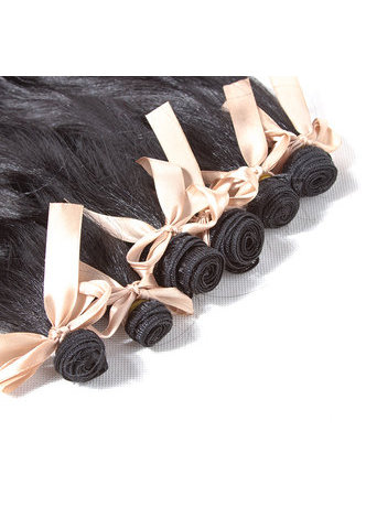 HairYouGo длинные Волнистые Синтетические Волосы для Наращивания Для Чернокожих Женщин  6шт One упаковка канекалон волокно ткачество 17.5-19 дюймов ткачества #1B цвет 