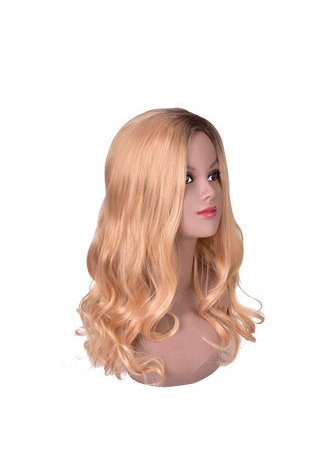 HairYouGo парик аниме длинные Волнистый 25.6дюймов; оранжевый коричневый  Pure цвет  Синтетический парик  термостойкие волосы косплей Карнавальный парик 