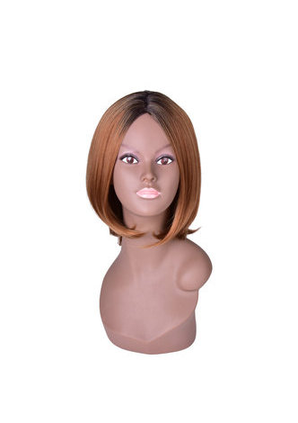HairYouGo  Medium Length Dark Roots Bobo <em>Style</em> Synthetic Wigs for African American Women High