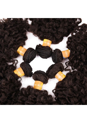 HairYouGo  Synthetic Hair Weft 6pcs/lot 200g Jazz Wave Double Weft Weaving for Black Women 1B Color 5.5inch 7inch 9inch