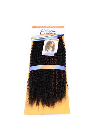 HairYouGo 18inch Synthetic Curly Hair Bundle Deal 1pc Medium Long Kanekalon Fiber Hair 1B# Double Weft Hair Extension DANCE A