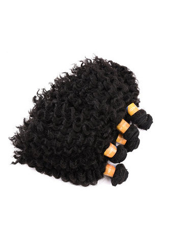 HairYouGo 1B# 4# короткие Волнистый двойной волосы ткачество ткачество 100% канекалон волокно Синтетические Волосы для Наращивания 6шт/лот