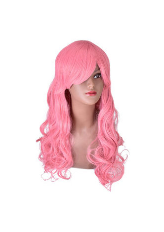 HairYouGo 28nch Halloween Wig Synthetic Hair Long Wavy Cosplay Wigs Pink Blonde Women Party Wig 1021A