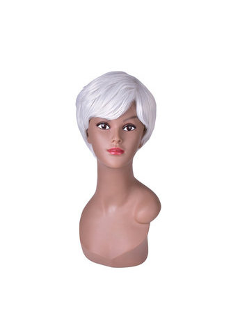 HairYouGo 5.9inch Short Straight Wig Silver Gray <em>Ombre</em> Rose Net Synthetic Women Hair Piece Party