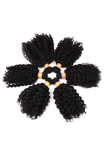 HairYouGo 6pcs/lot Curly Synthetic Hair Extensions 100g Sew In Hair Weave Kanekalon Fiber DoubleWeft Hair Bundles