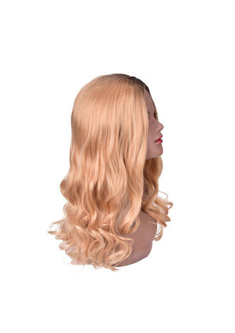 HairYouGo Long Wavy 25.6 Orange Brown Pure Color Synthetic Wigs Heat Resistant Hair Cosplay Party Wig Pelucas
