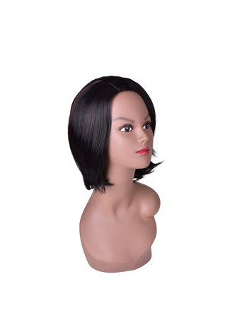 HairYouGo Medium Length Black Synthetic Wigs for African American Women High Temperature Fiber Bob Style 11inch