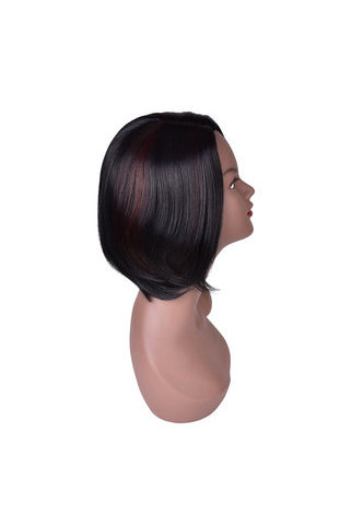 HairYouGo Medium Length Black Synthetic Wigs for African American Women High Temperature Fiber Bob Style 11inch