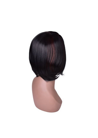 HairYouGo Medium Length Black Synthetic Wigs for African American Women High Temperature Fiber Bob Style 11inch