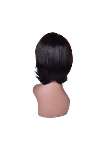 HairYouGo Medium Length Black Synthetic Wigs for African American Women High Temperature Fiber Bob Style 11inch