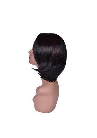 HairYouGo Medium Length Black Synthetic Wigs for African American Women High Temperature Fiber Bob Style 11inch