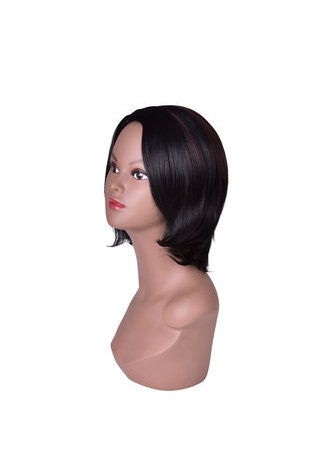 HairYouGo Medium Length Black Synthetic Wigs for African American Women High Temperature Fiber Bob Style 11inch