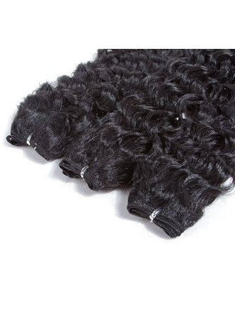 HairYouGo Victoria Вьющиеся Синтетические Волосы для Наращивания 1упаковка 18 дюймовсредниее Lenгth канекалон волокно ткачество связка 120г 1B#