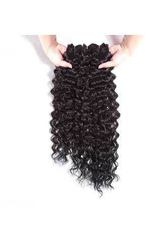 HairYouGo Victoria Curly Synthetic Hair Extensions 1pack 18inch Medium Long Length Kanekalon Fiber Weave Bundle 120g 1B#