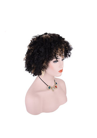 HairYouGo BLOOM Curly Synthetic Wigs SP1B/27# 5Inch Stripes Color Japanese Kanekalon Fiber Short Wigs For Black Women 1PC