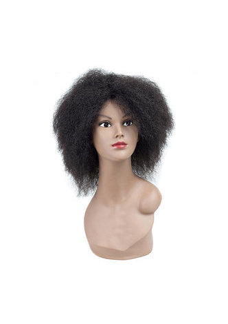 HairYouGo Coco Synthetic <em>Wig</em> 6inch Kinky Straight 1B Kanekalon Fiber <em>Wigs</em> For Black Women 81g