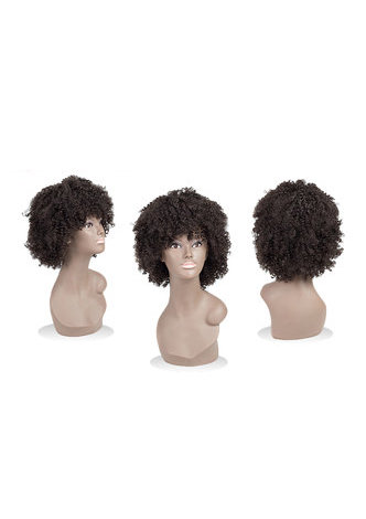 HairYouGo Curly Synthetic Wig 4# 5Inch Kanekalon Short Wigs For Black Women 1PC 