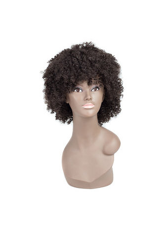 HairYouGo Curly Synthetic Wig 4# 5Inch Kanekalon <em>Short</em> Wigs For Black Women 1PC