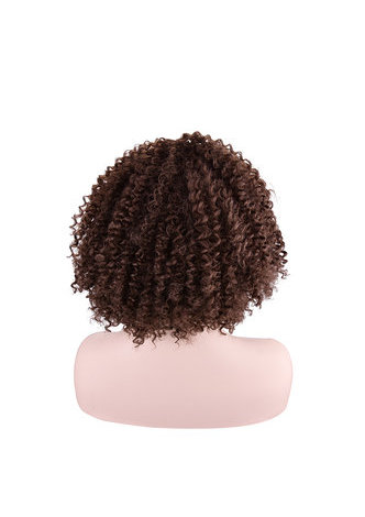 HairYouGo Synthetic Curly Wig 4# Japanese Kanekalon Fiber Wigs For Black Women 9Inch Heat Resistant Short Wigs