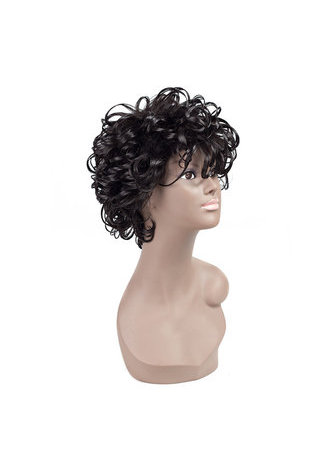 HairYouGo Synthetic hair Wigs 3.5-5inch <em>Natural</em> Black High Temperature Fiber 1b Wigs for Black
