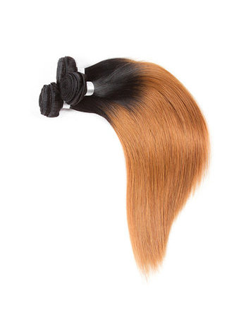 HairYouGo  Non-Remy Straight Hair Pre-Colored T1B/30 Human Hair 3 Bundles With Closure Free Shipping
