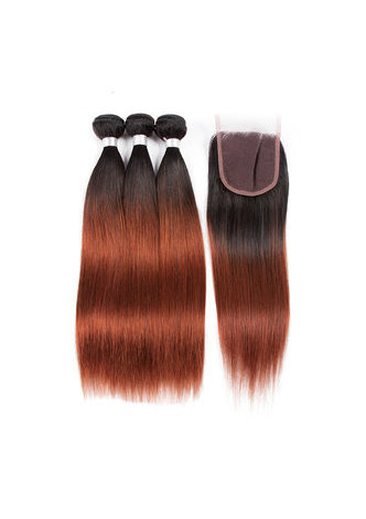 HairYouGo Non-Remy прямые волосы на трессе Pre-Colored T1B/33 натуральные волосы на трессе с накладки. бесплатная доставка