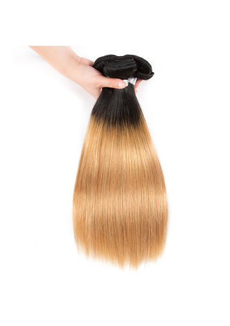 HairYouGo Non-Remy прямые тресс с накладки Pre-Colored T1B/27 натуральные волосы для наращивания золотой цвет бесплатная доставка