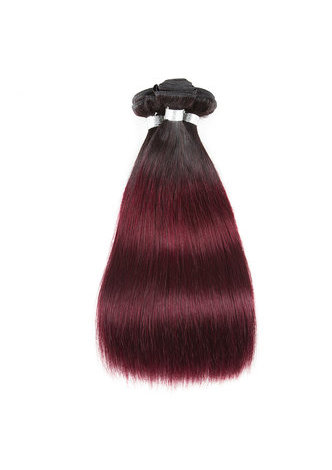 HairYouGo Non-Remy Brazilian Hair Straight In Extension Pre-Colored T1B/99J Human Hair Bundles With Closure 